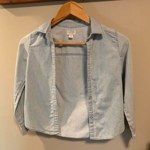 Light blue girls long sleeve button up